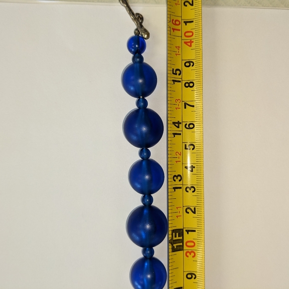 EVC COBALT BLUE LUCITE BUBBLE NECKLACE - Picture 4 of 8